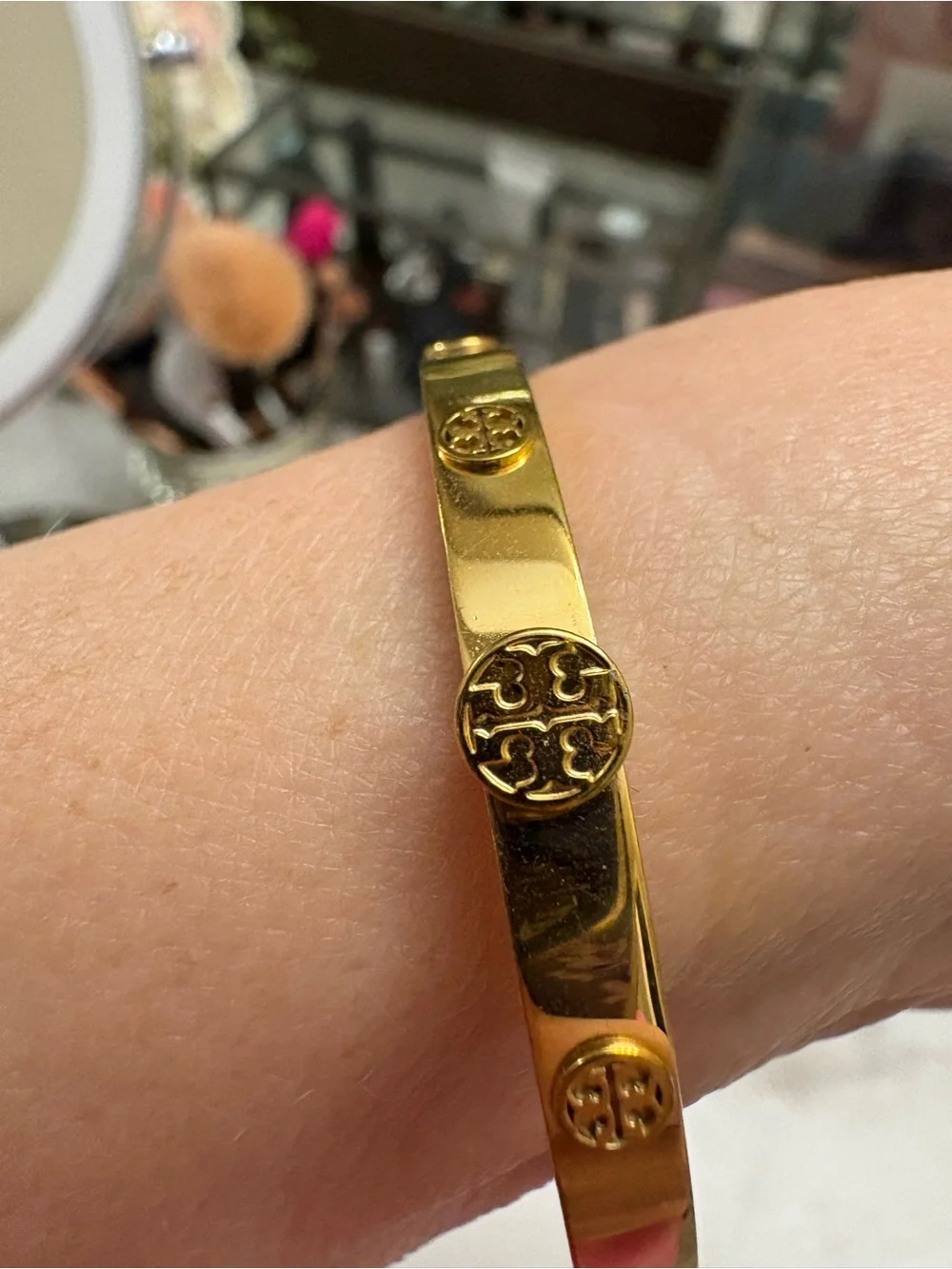 Tory Burch Gold Logo Bangle Bracelet